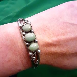J.begay green turquoise and silver bracelet